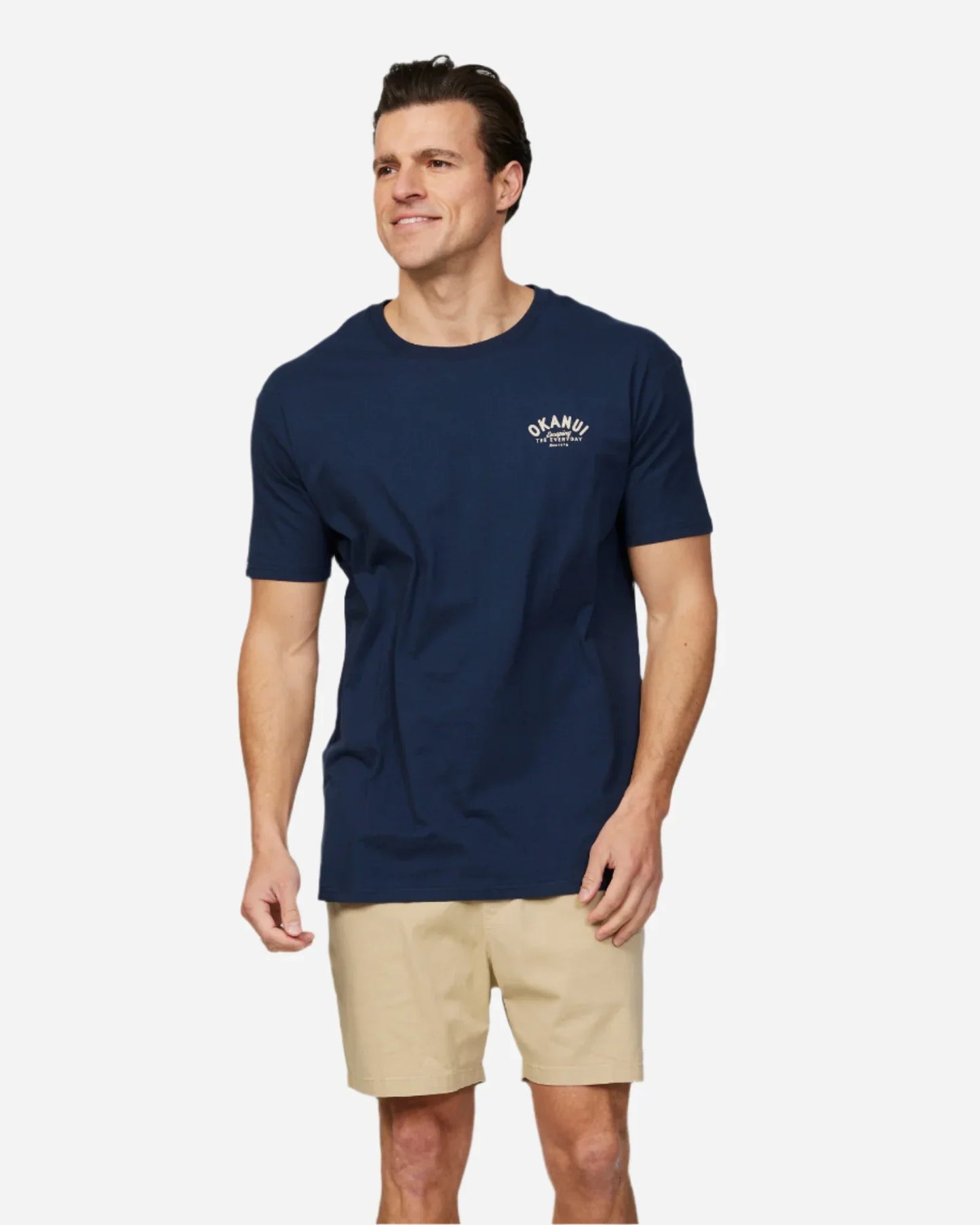 Mens Destination Lockup T'Shirt - Byron Bay Navy