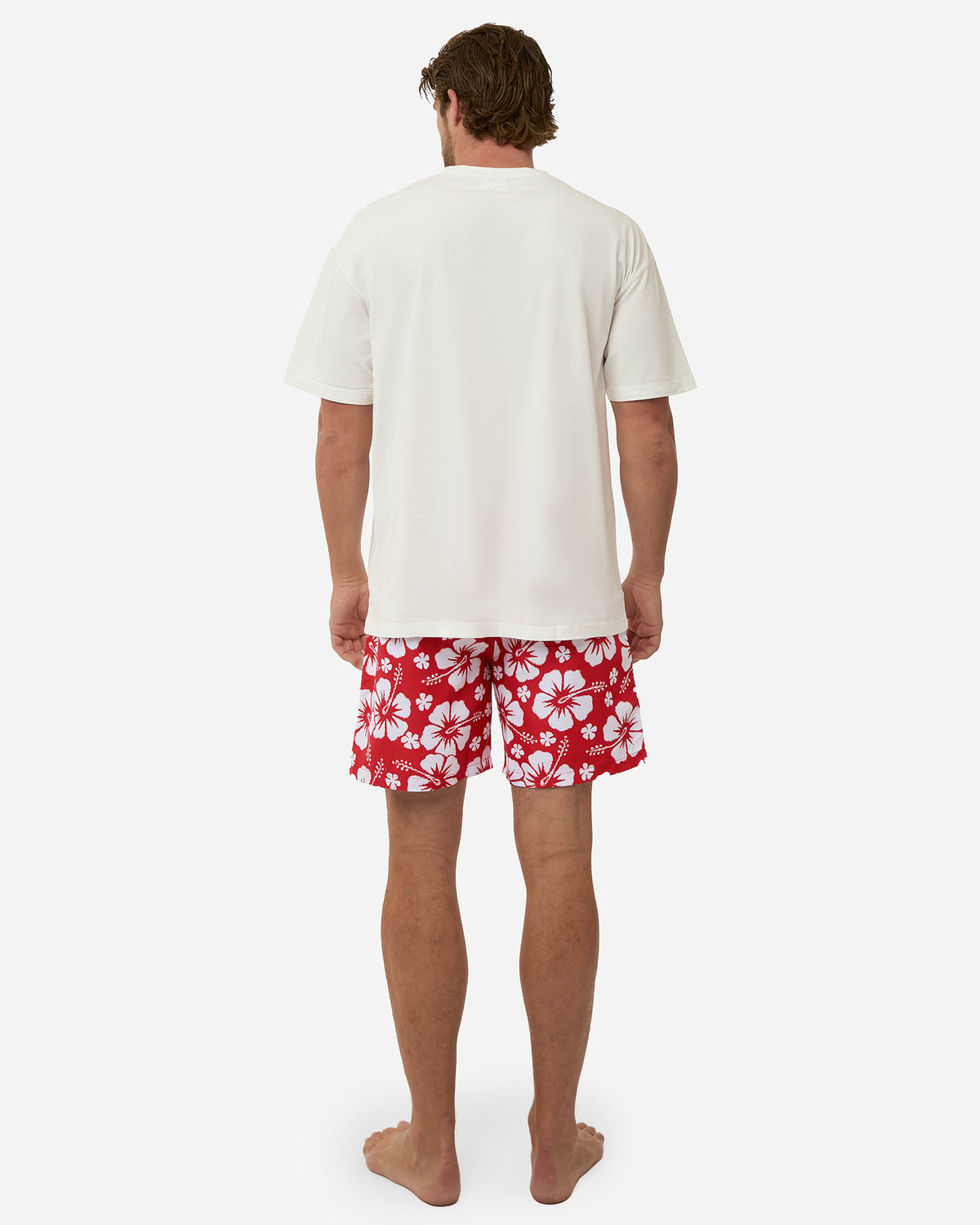 Mens Paradise Swim Short - Red White