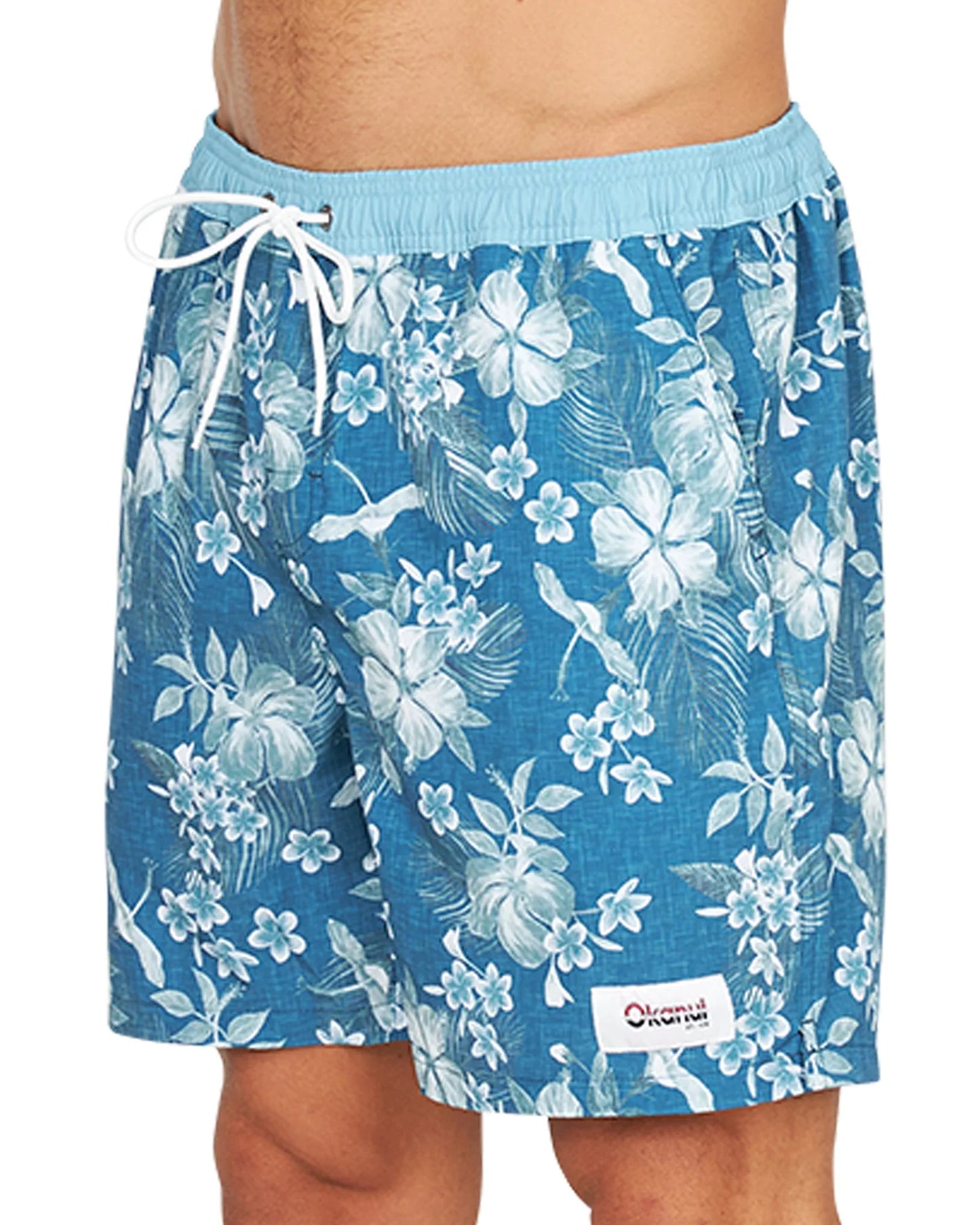 Mens - Stretch Swim Short - Tropic Shores - Teal