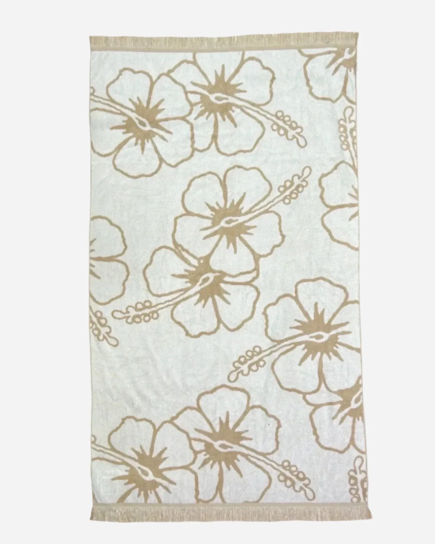 Inner side of the Okanui Large Beach Towels in Hibiscus Stone color