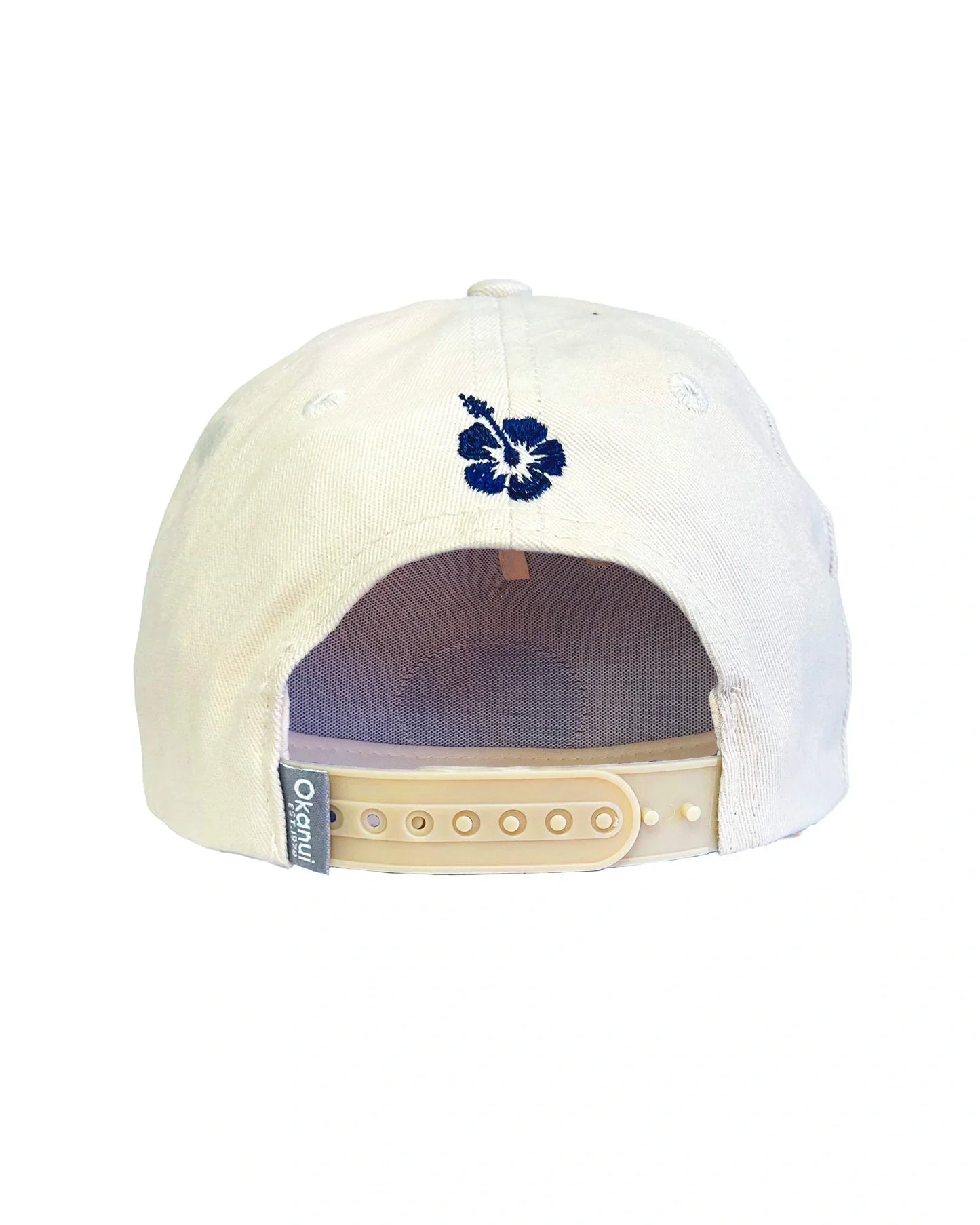 Back view of Okanui Spring Billboard snapback trucker cap in Stone color