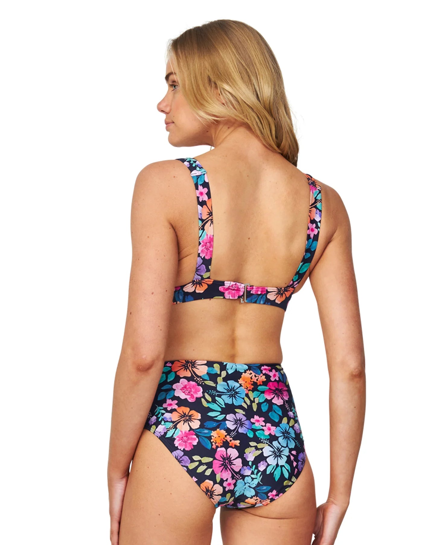 Womens - Swim Bottom - Womens - Swim Bottom - High Waist Bikini - Evergreen - Tropicana Navy