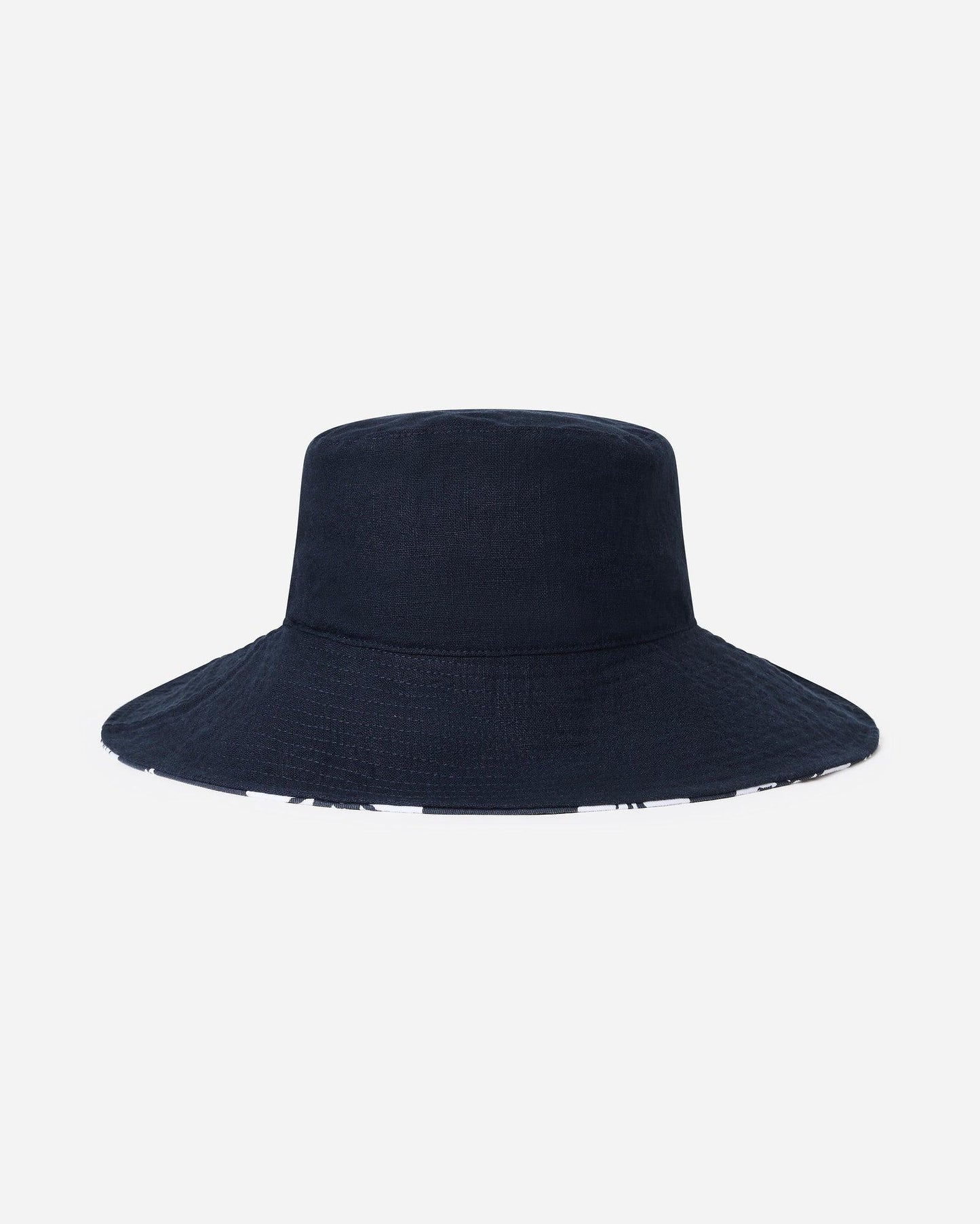 Womens Reversible Bucket Hat - Hibiscus Navy