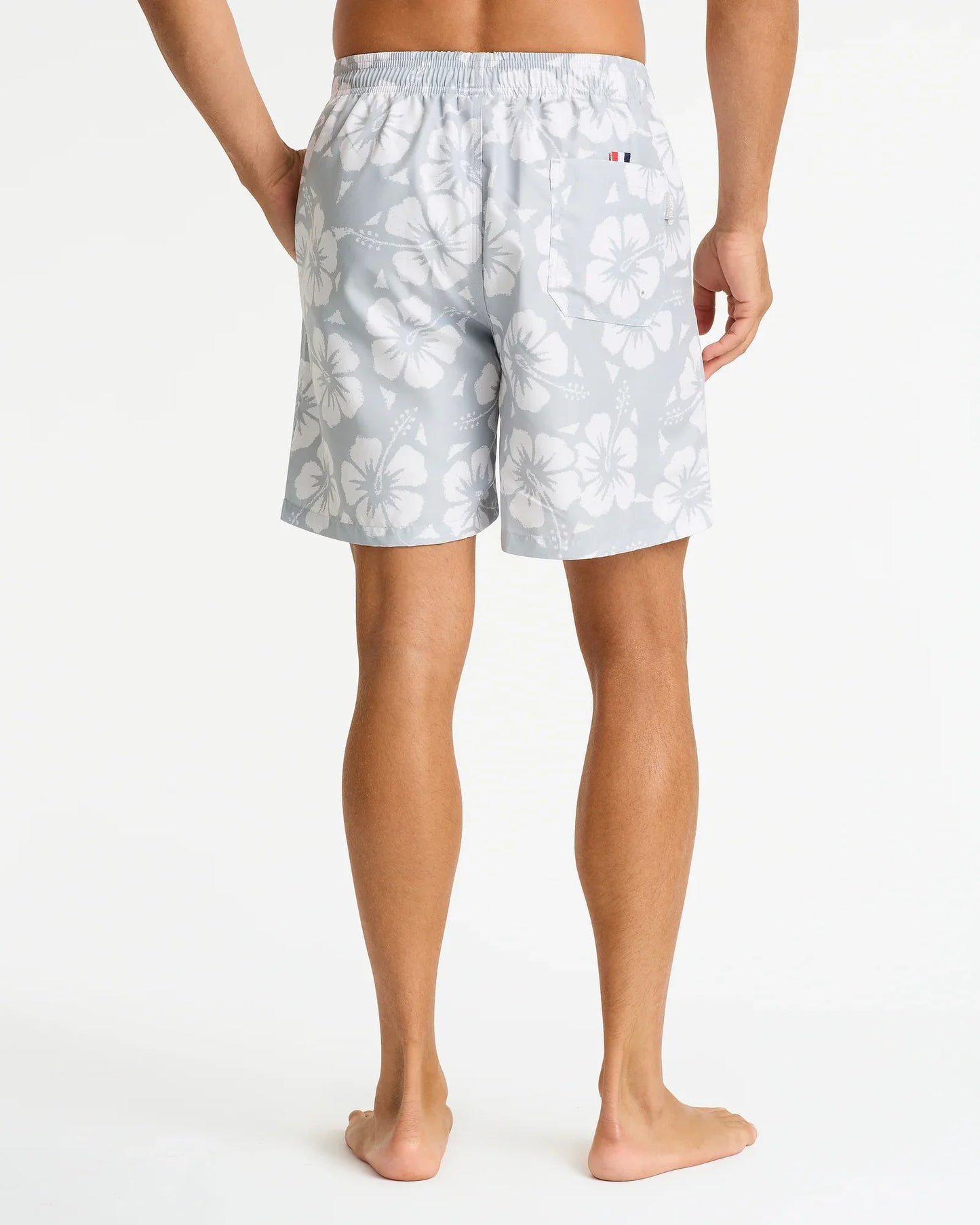 Mens Classic Swim Short - Hibiscus Cool Grey