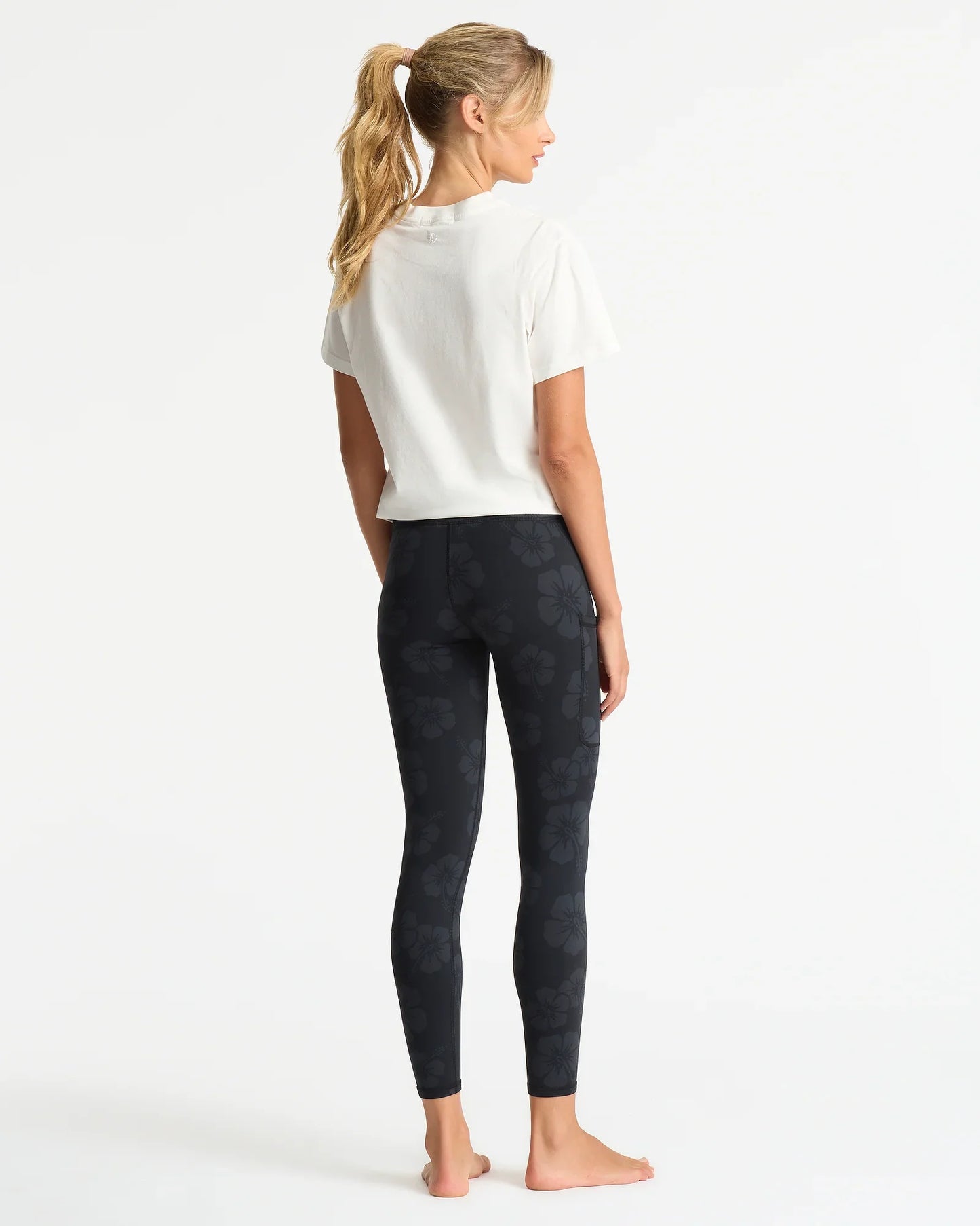 Everyday Legging - Tonal Hibiscus Black