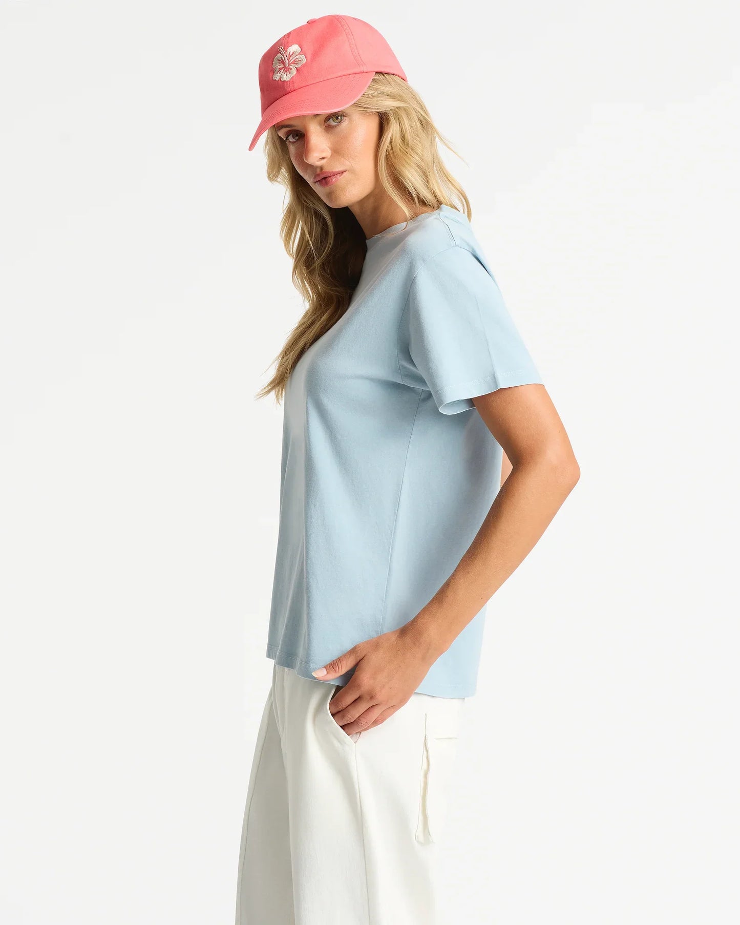 Womens Staple Boxy T'Shirt - Washed Blue