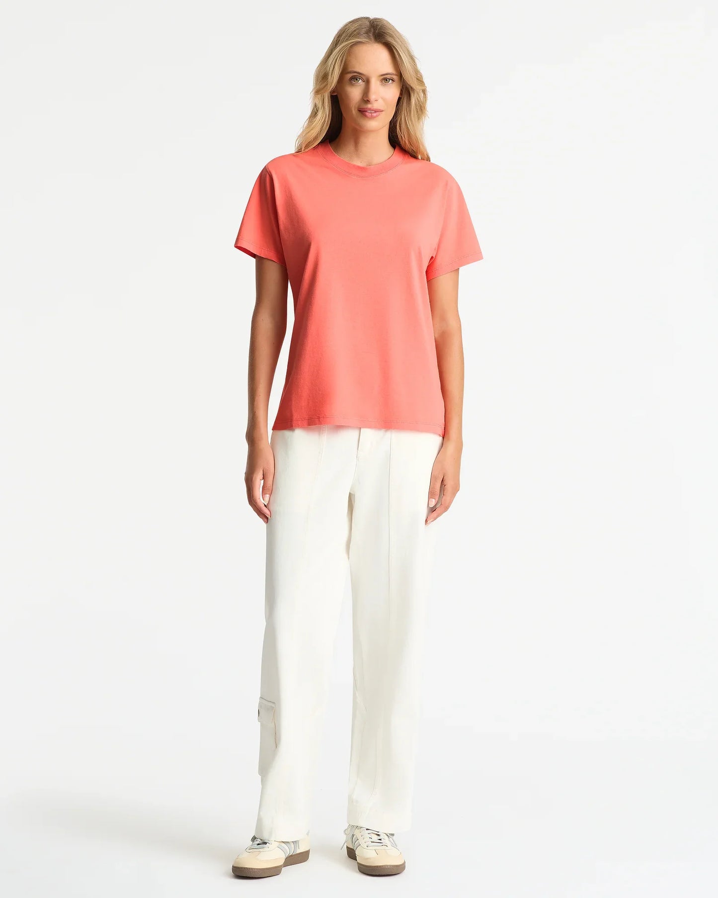 Womens Staple Boxy T'Shirt - Washed Coral