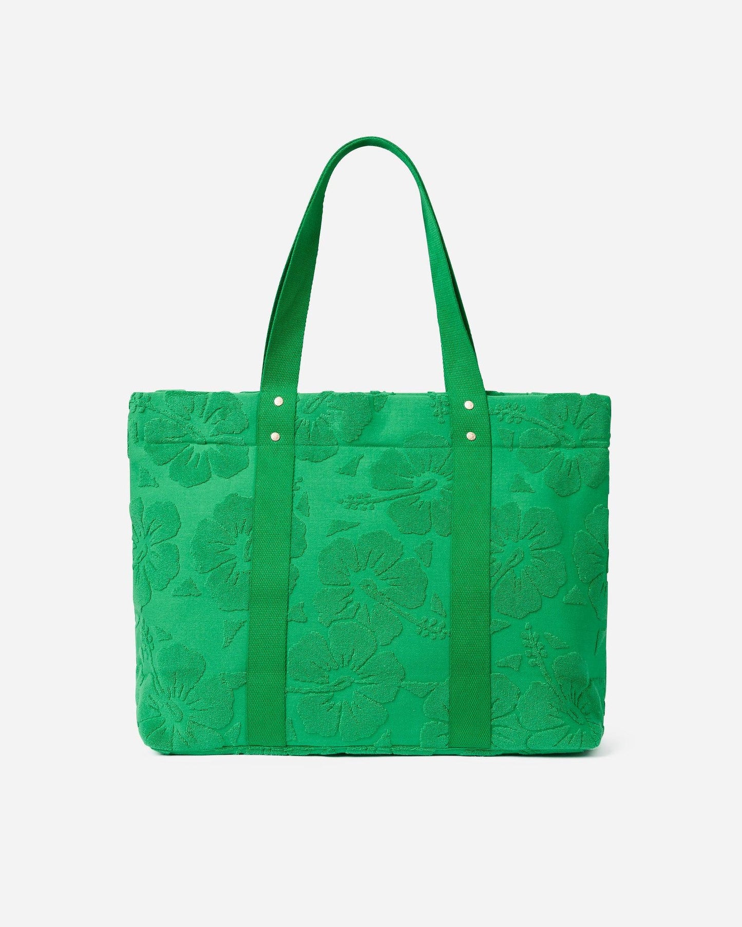 Weekend Terry Tote Bag- Hibiscus Emerald