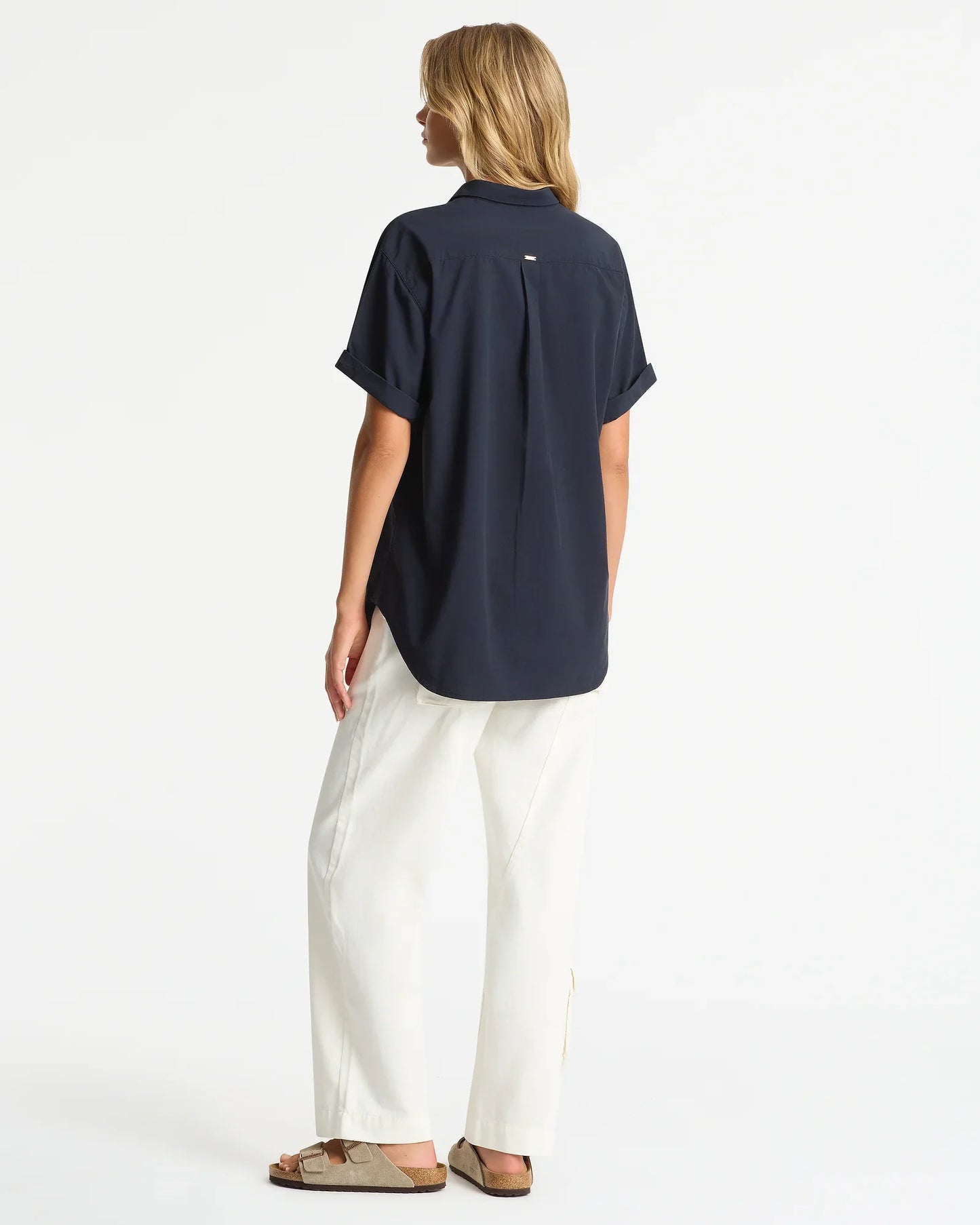 Classic Short Sleeve Poplin Shirt - Navy