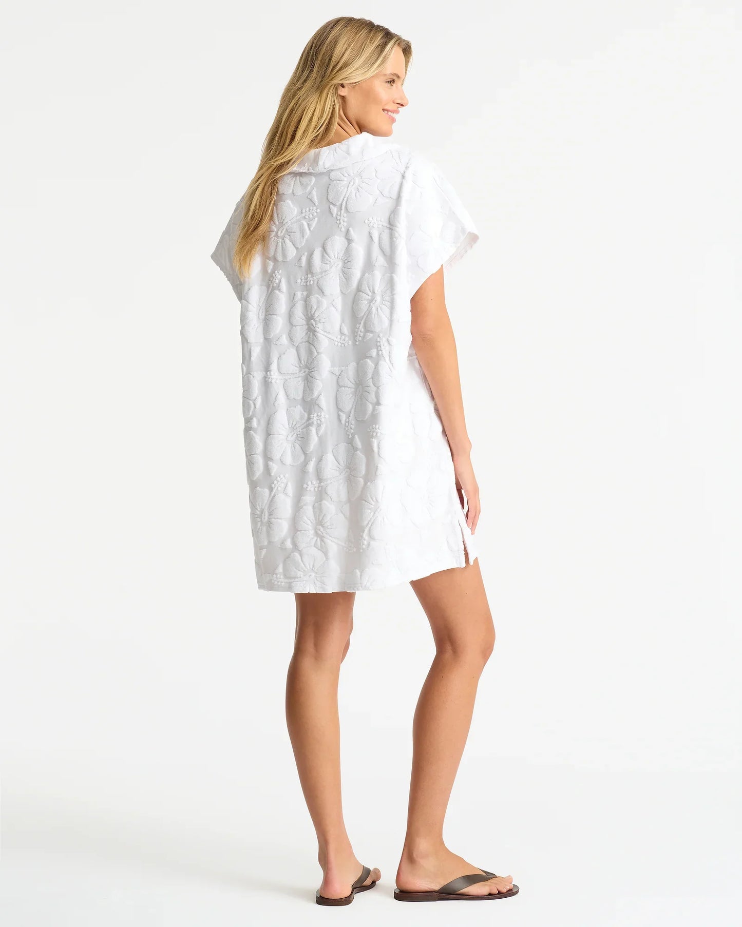 Weekend Terry Overswim - Hibiscus White