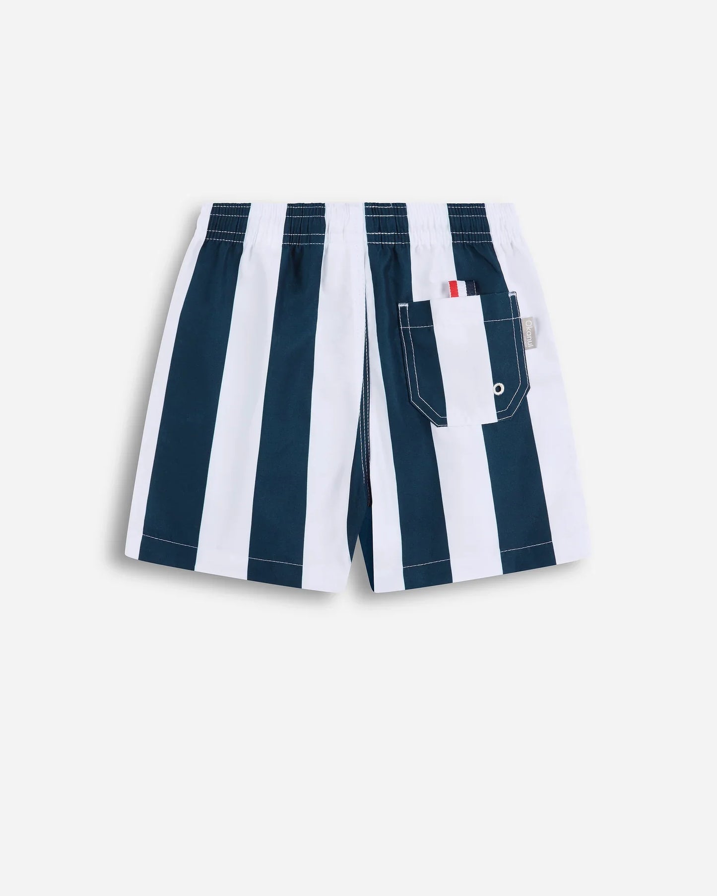 Boys Classic Stripe Swim Short - Navy White
