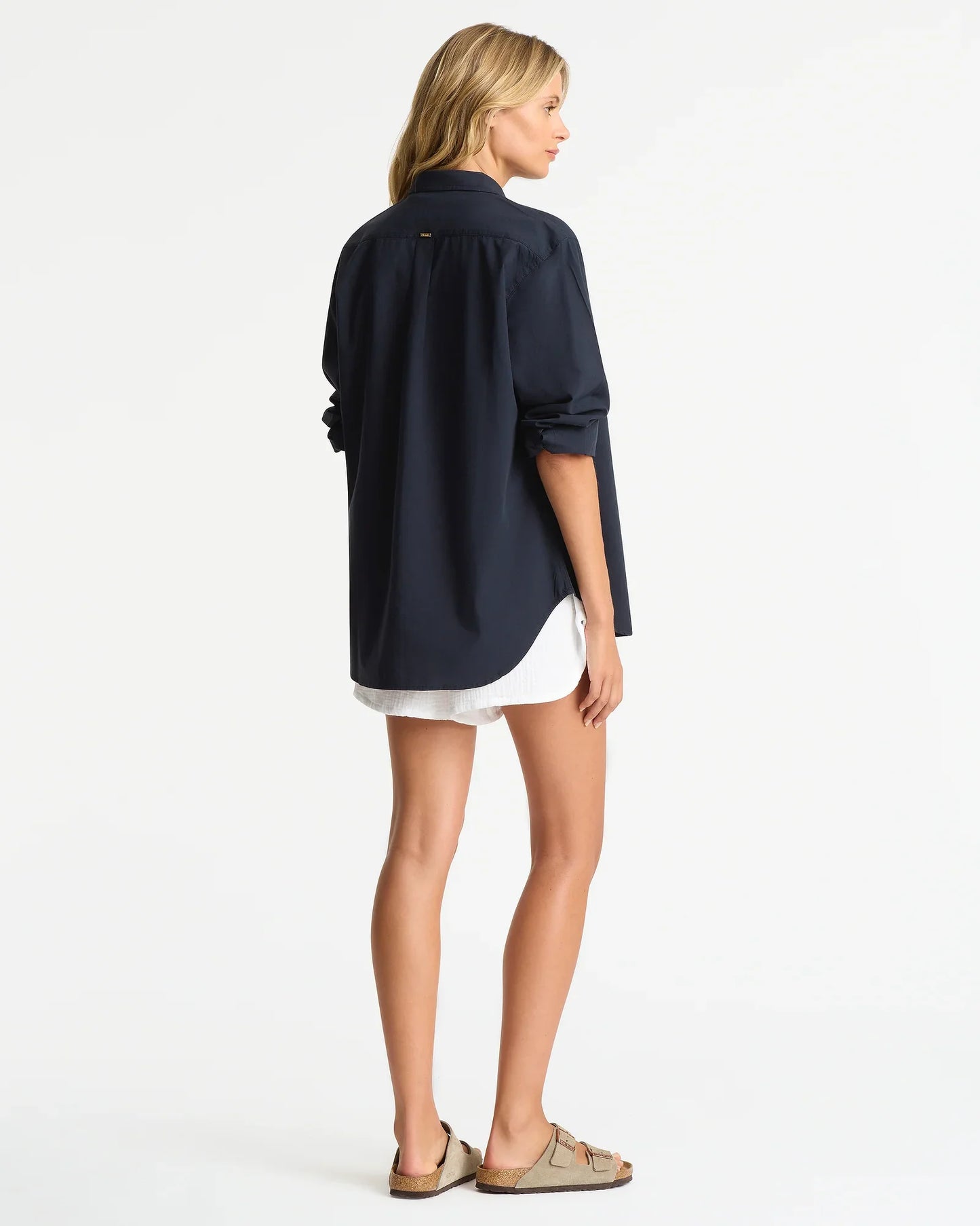 Classic Long Sleeve Poplin Shirt - Navy