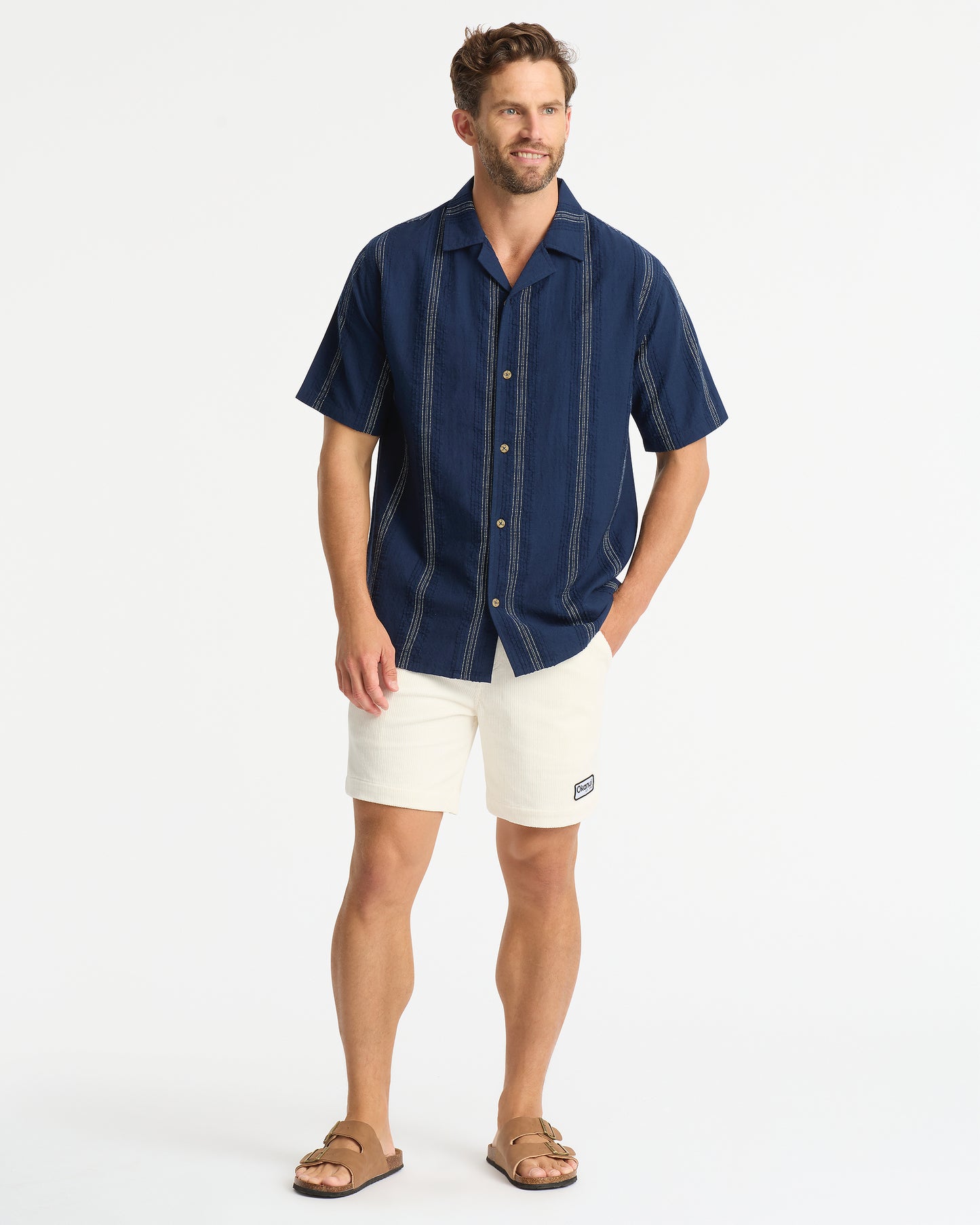 Mens - Lakeside SS Shirt - White Navy