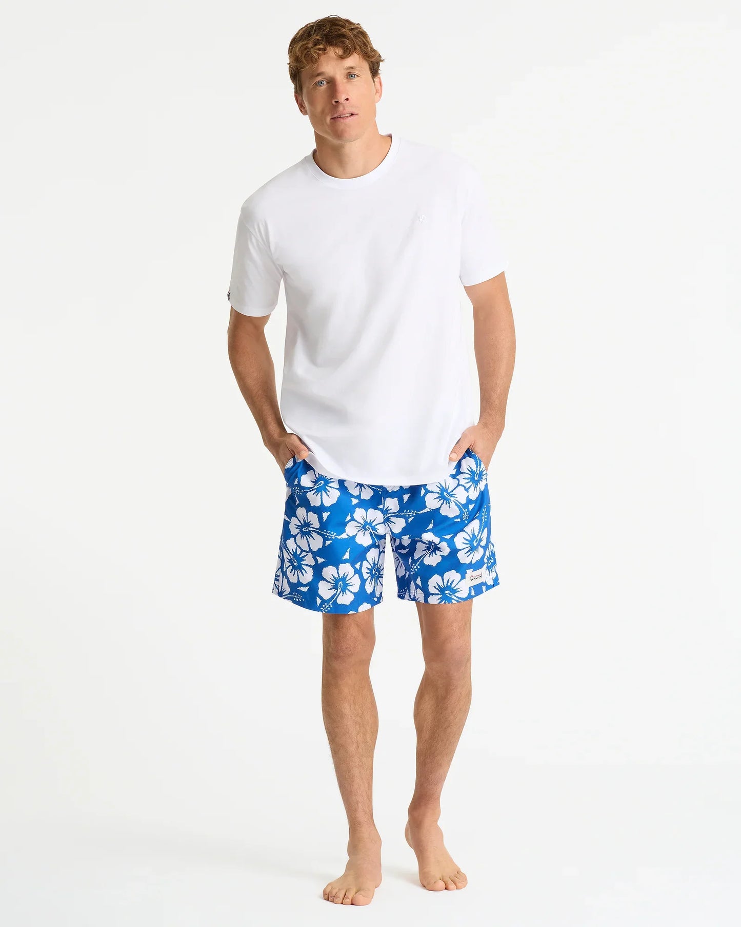 Mens Classic Swim Short - Hibiscus Indigo
