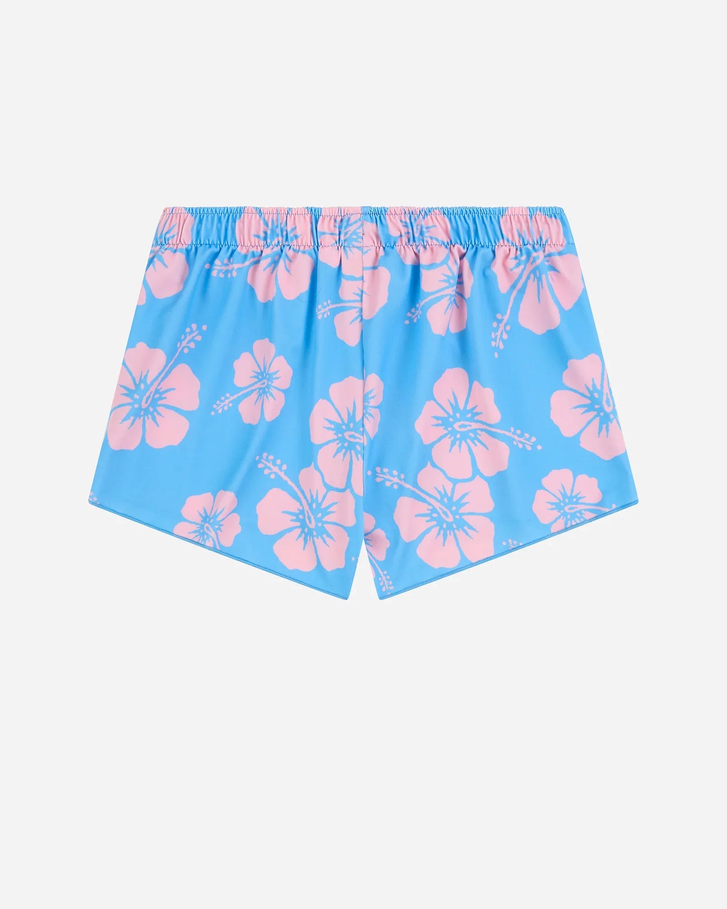 Girls Palm Cove Swim Short - Hibiscus Azure Pale Pink