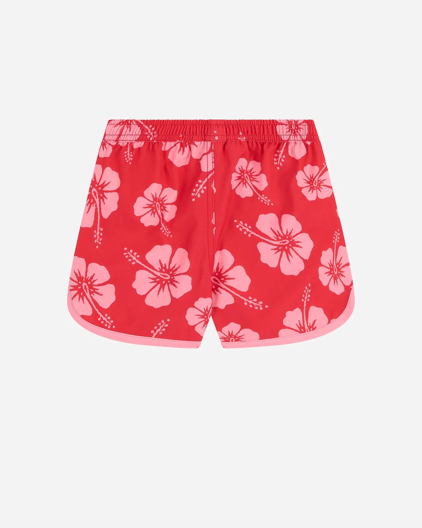Girls Swim Short - Hibiscus Rose Red