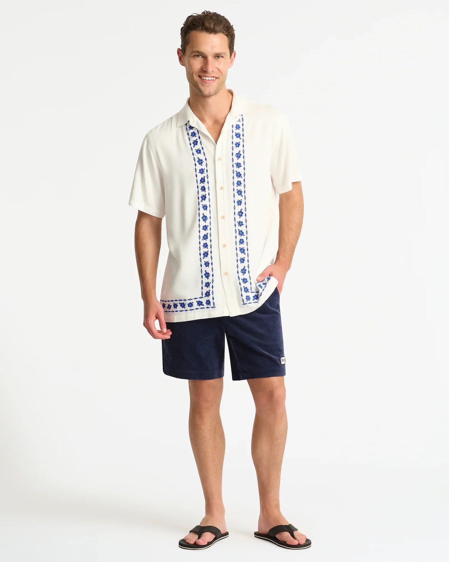 Beach Club Shirt - Dion White Indigo