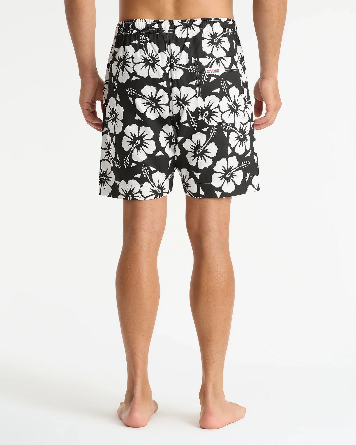 Mens Classic Short Short - Hibiscus Black