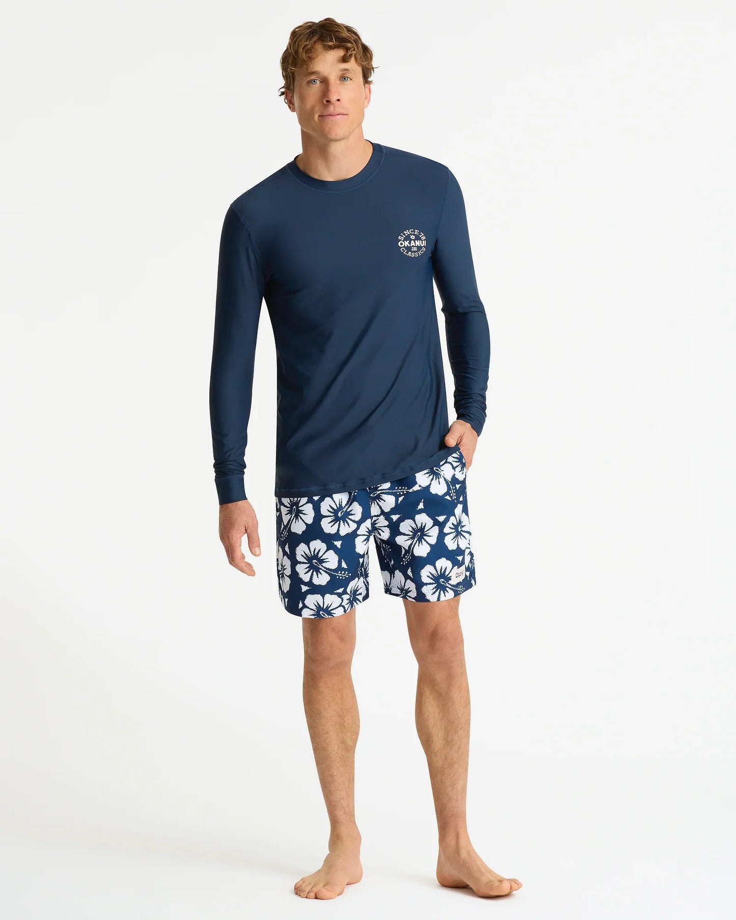 Mens Ikon Long Sleeve Rashie - Navy