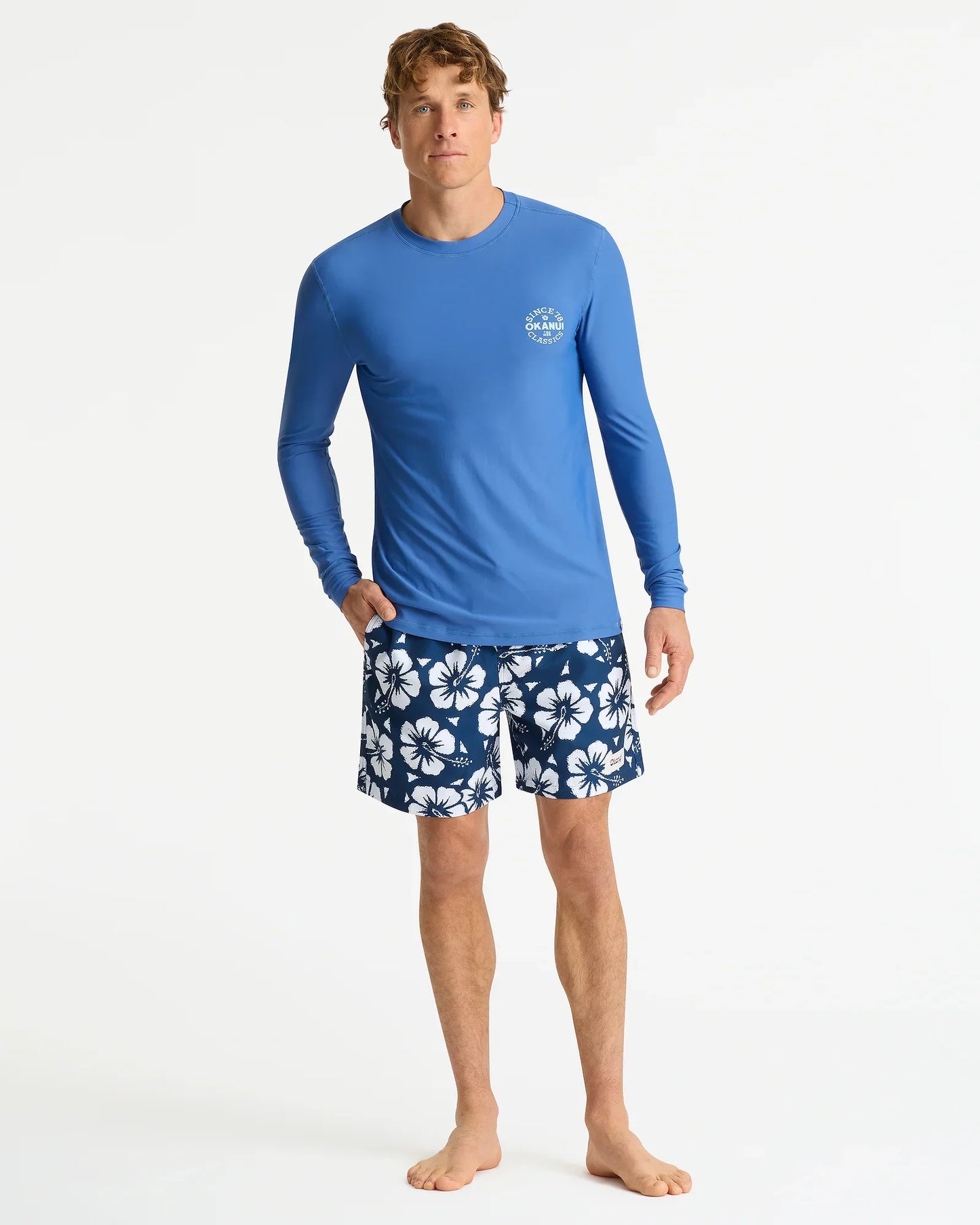 Mens Ikon Long Sleeve Rashie - Indigo