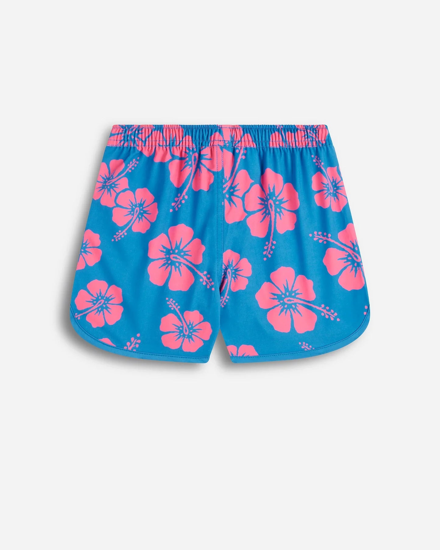 Girls Swim Short - Hibiscus Duo Blue Pink