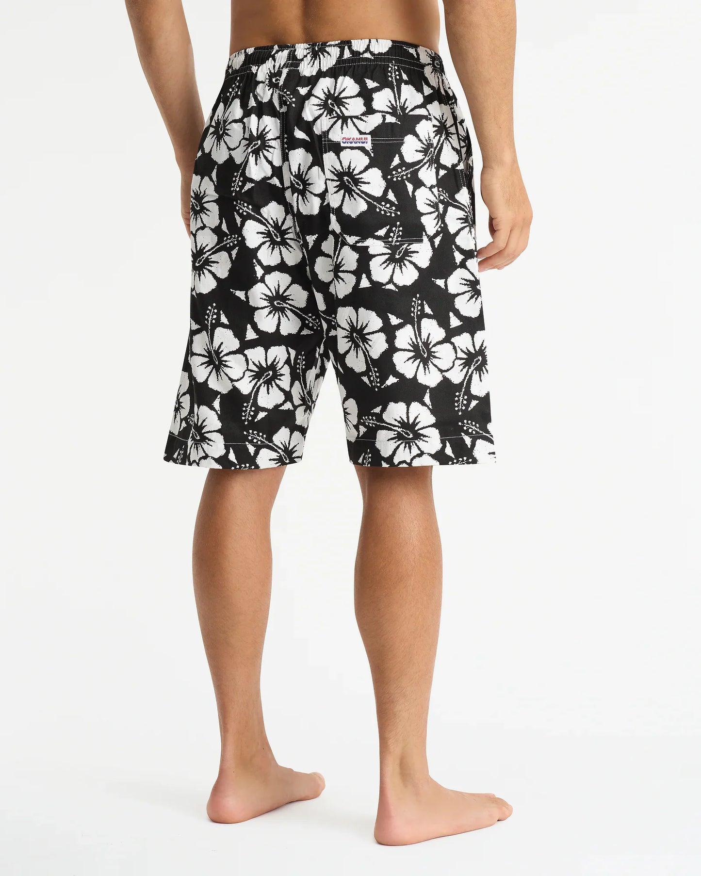 Mens Classic Short - Hibiscus Black