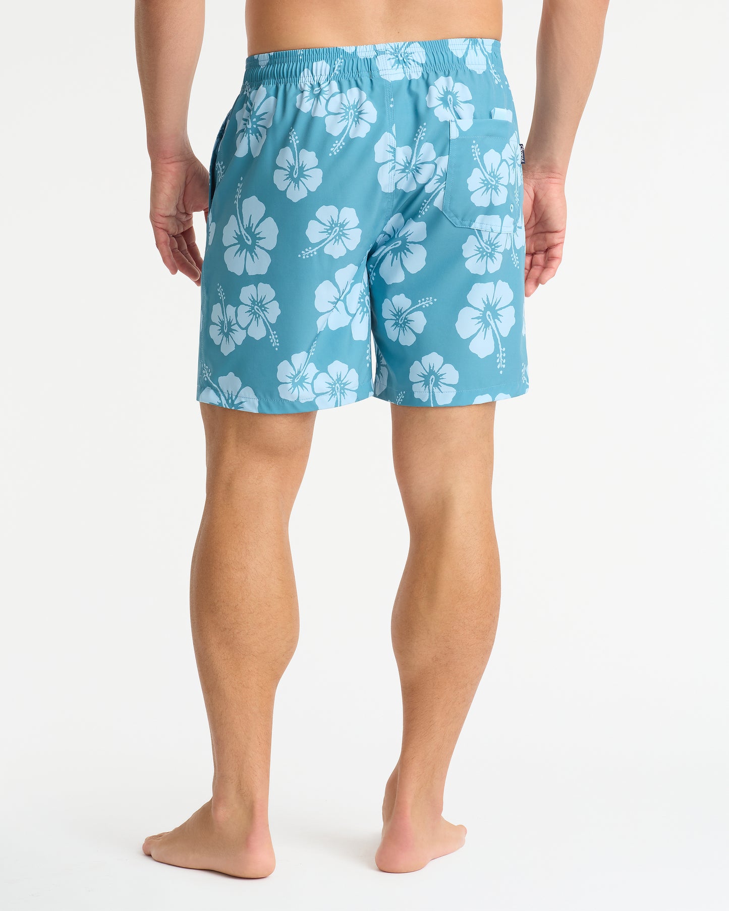 Mens - Swim Short - Hibiscus Duo Petrol Ice