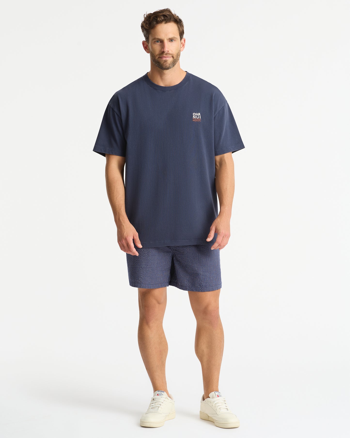 Mens - Ripple Boxy T'Shirt - Washed Navy