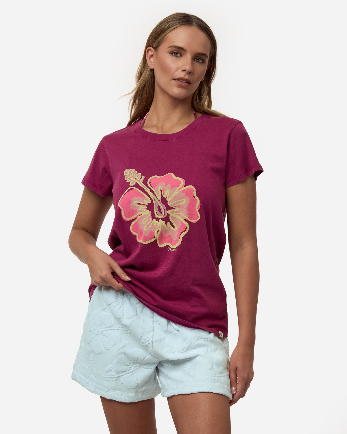 Womens New Aloha Tee - Berry