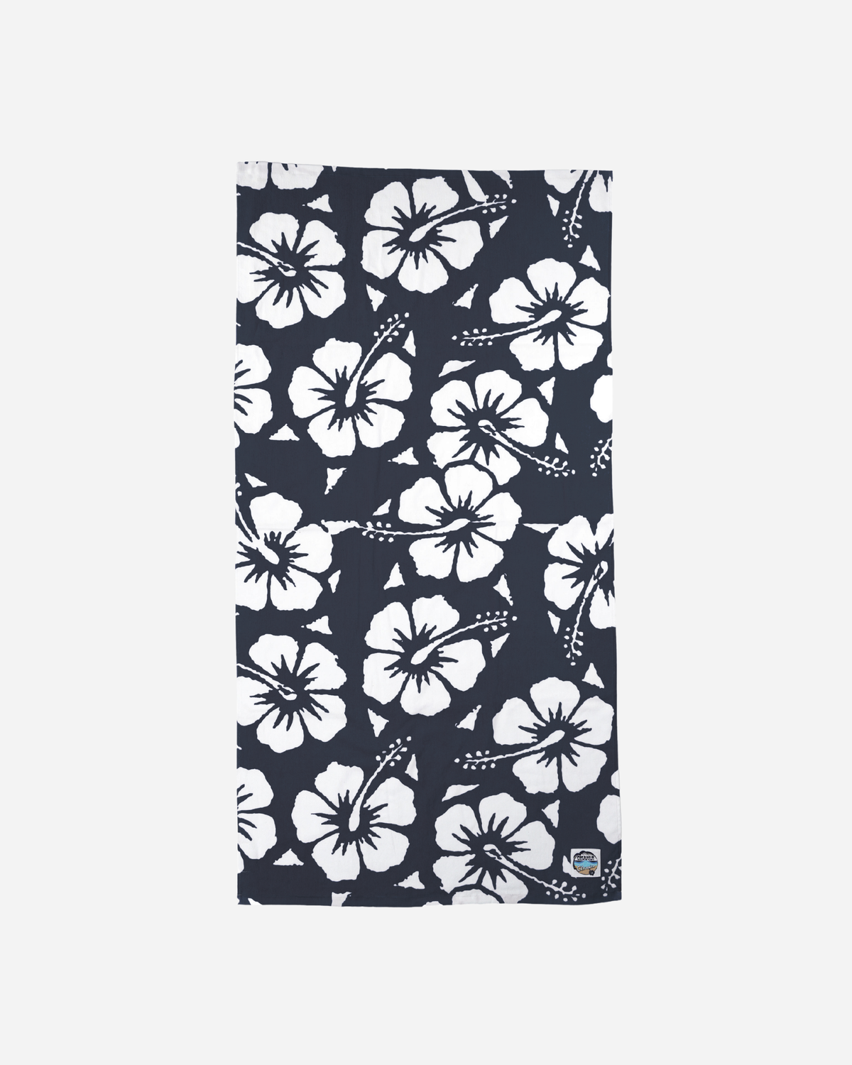 Beach Hibiscus Towel - Navy White
