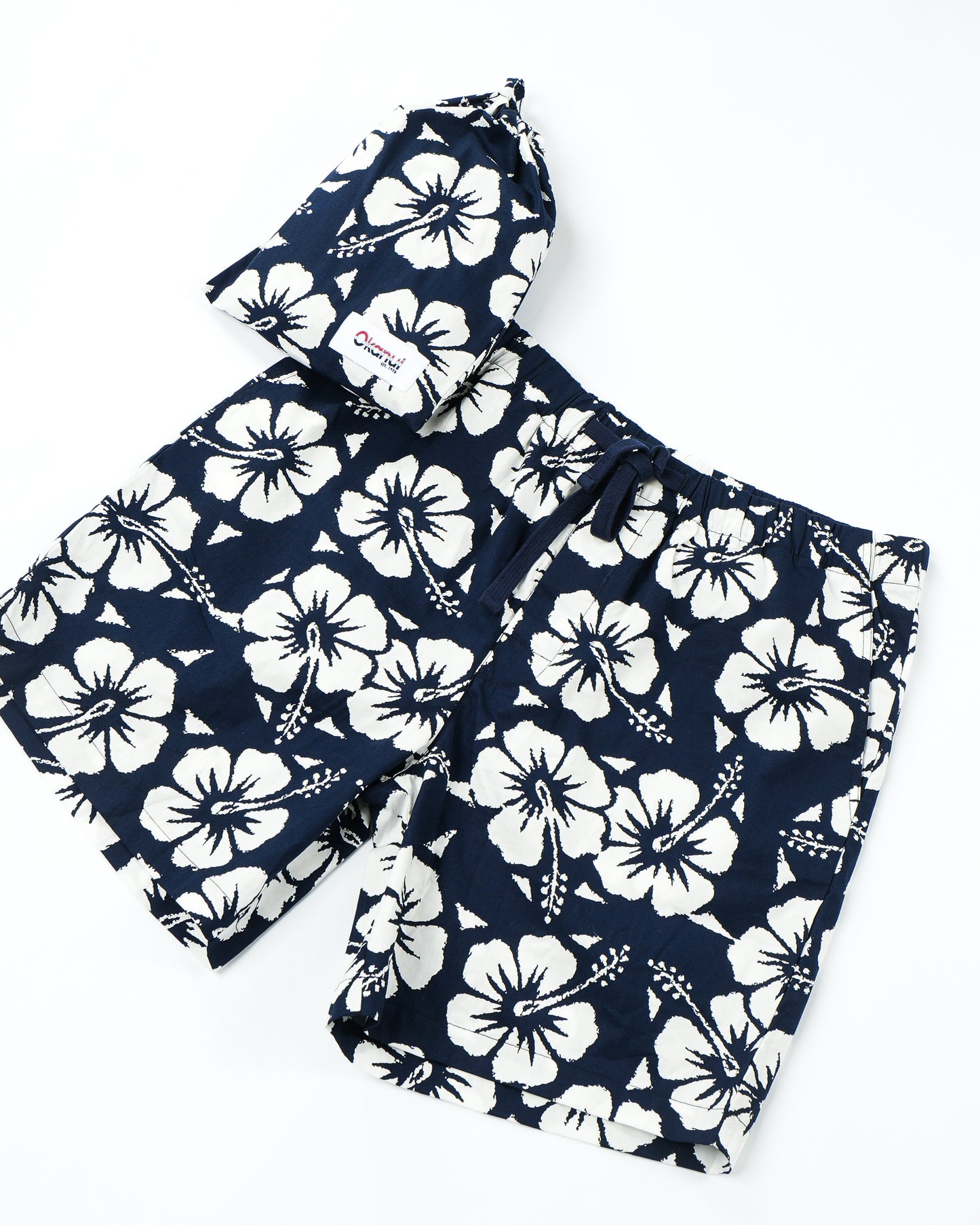 Mens Sleep Short - Hibiscus Navy