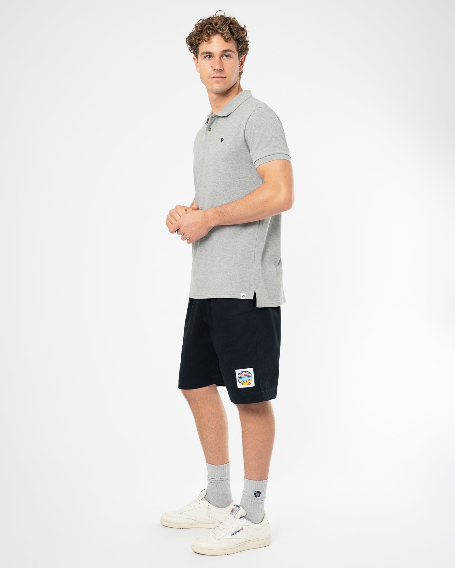 Mens Classic Polo Shirt Mens - Grey Marle