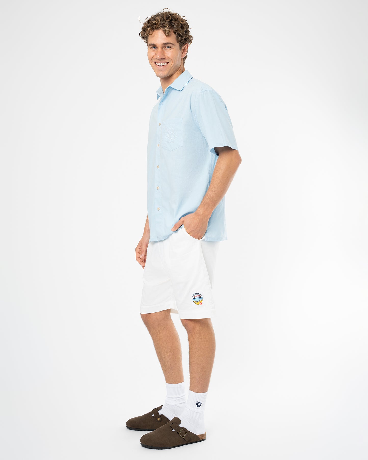 Mens Rinsed SS Shirt - Washed Ice