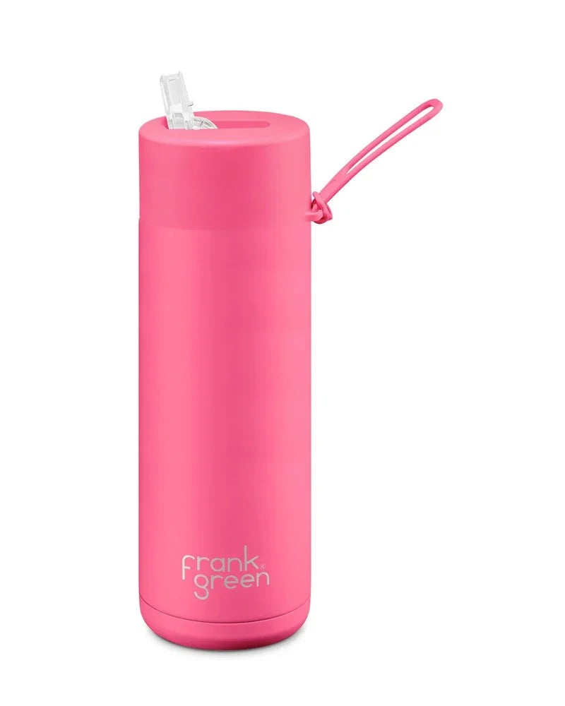 Frank Green - Drink Bottle - 20 oz - Reusable Bottle - Neon Pink
