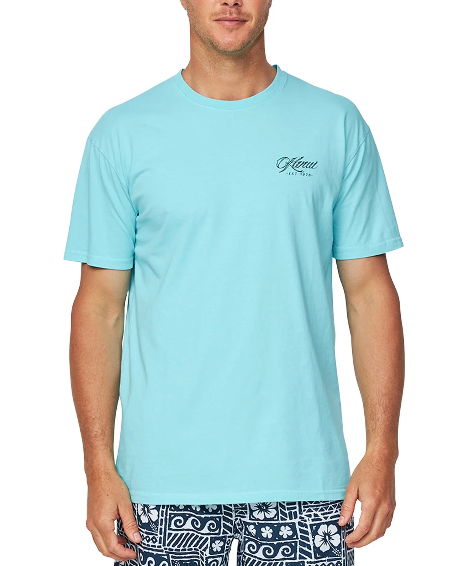 Mens - T-Shirt - Ripple - Washed Aqua