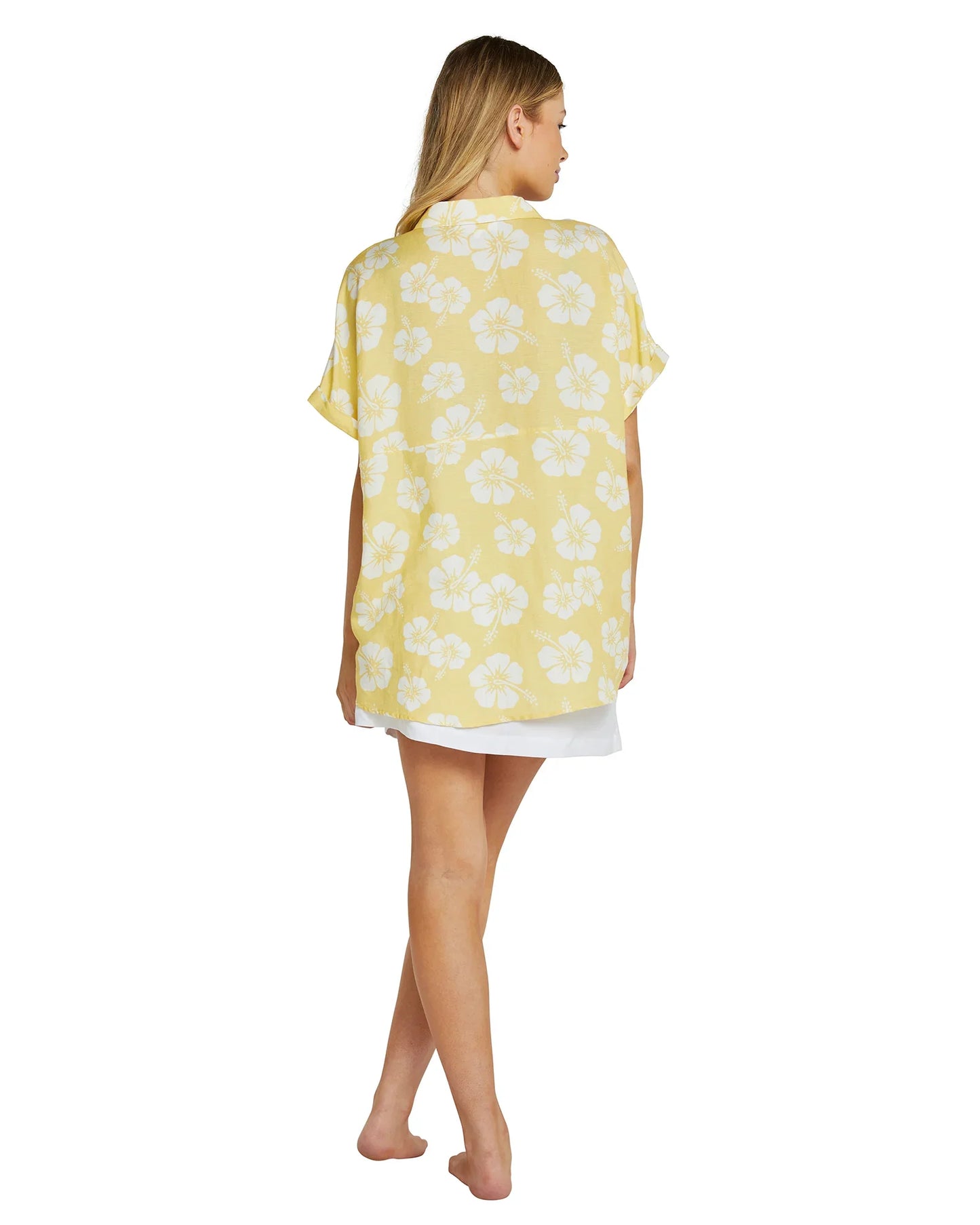 Womens - Short Sleeve Shirt - Hibiscus Popcorn