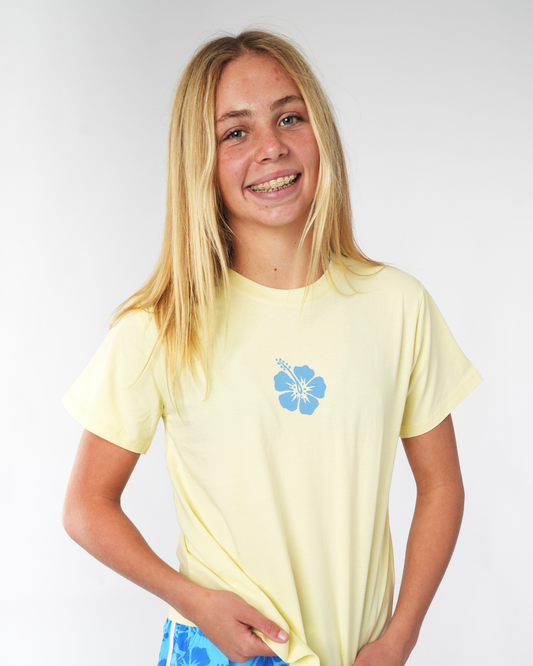 Girls Aloha T'Shirt - Lemon Malibu
