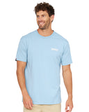 Mens - T-Shirt - Biskus Badge - Steel Blue