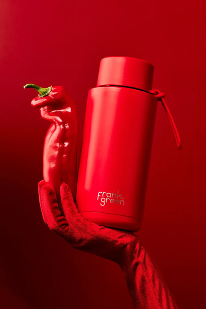 Frank Green - Drink Bottle - 34 oz - Reusable Bottle - Atomic Red