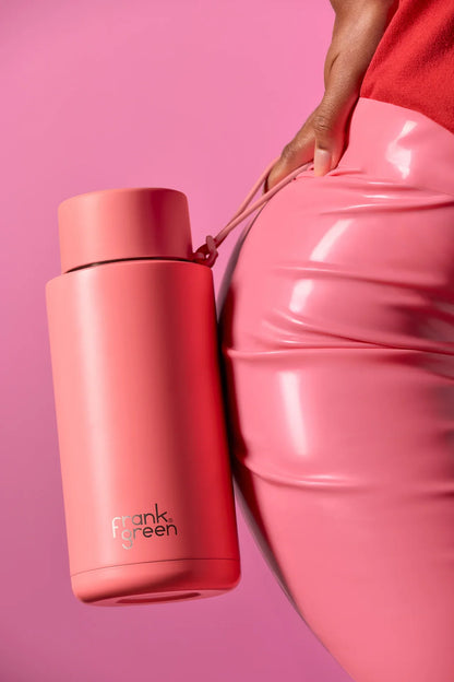 Frank Green - Drink Bottle - 34 oz - Reusable Bottle - Sweet Peach