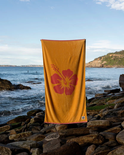 Hibiscus Beach Towel - Sun Blush