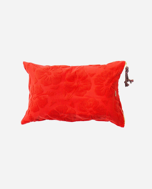 Weekend Terry Beach Pillow - Hibiscus Flame