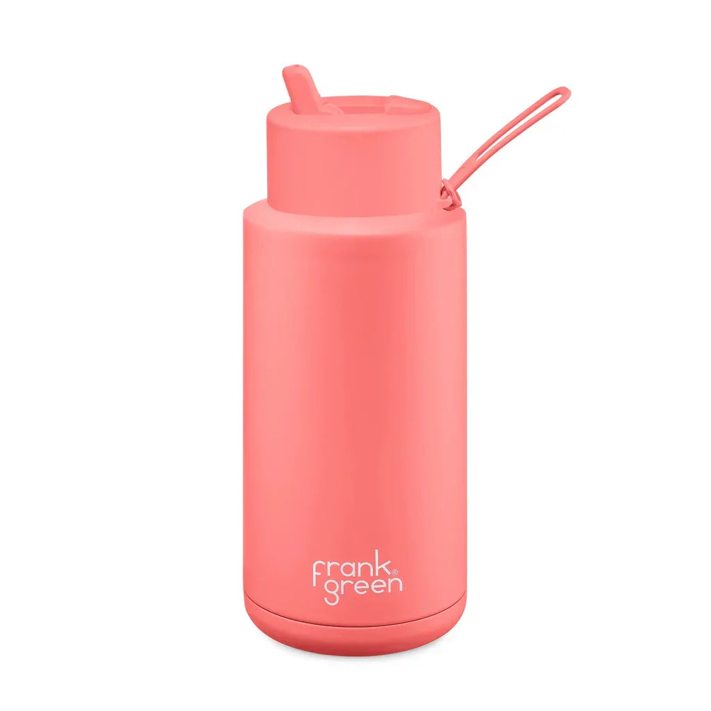 Frank Green - Drink Bottle - 34 oz - Reusable Bottle - Sweet Peach