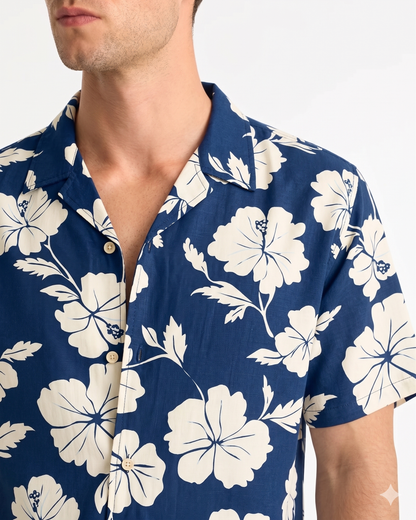 Aloha Shirt - Dalton Navy Stone