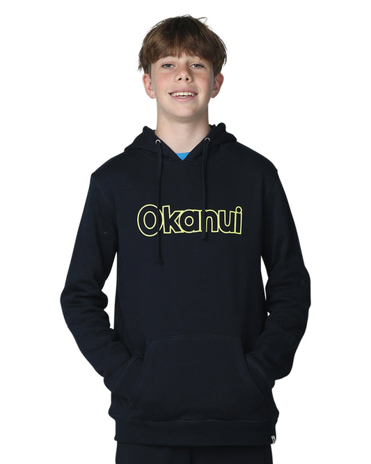 Boys fleece hoodie in Navy blue color. 