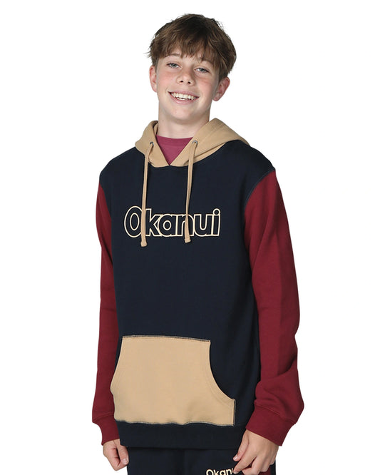 Boys fleece hoodie in multi colors.