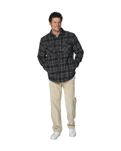 Checkered winter jacket with side pockets. 