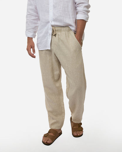 Mens Okanui Linen Pants - Natural