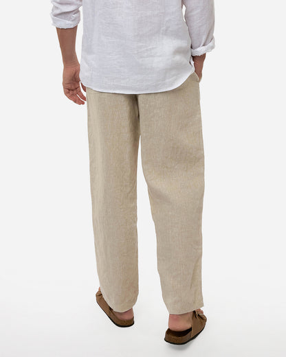 Mens Okanui Linen Pants - Natural