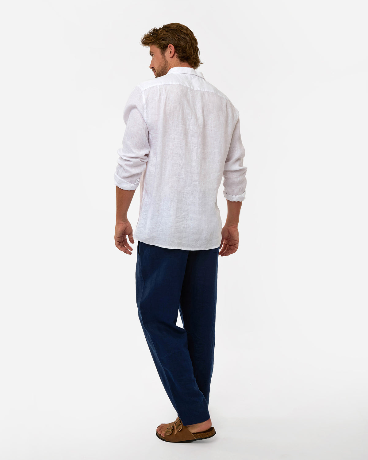 Mens Okanui Linen Pants - Navy